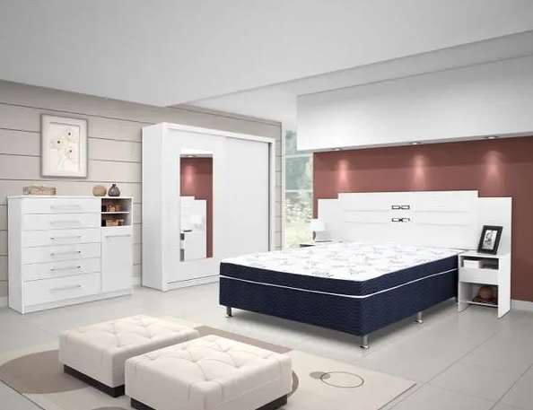Cama Box Casal Ortobom Conjugado 43x138x188cm