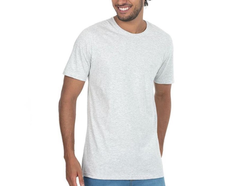 Camiseta Masculina Mescla Claro Polo Wear