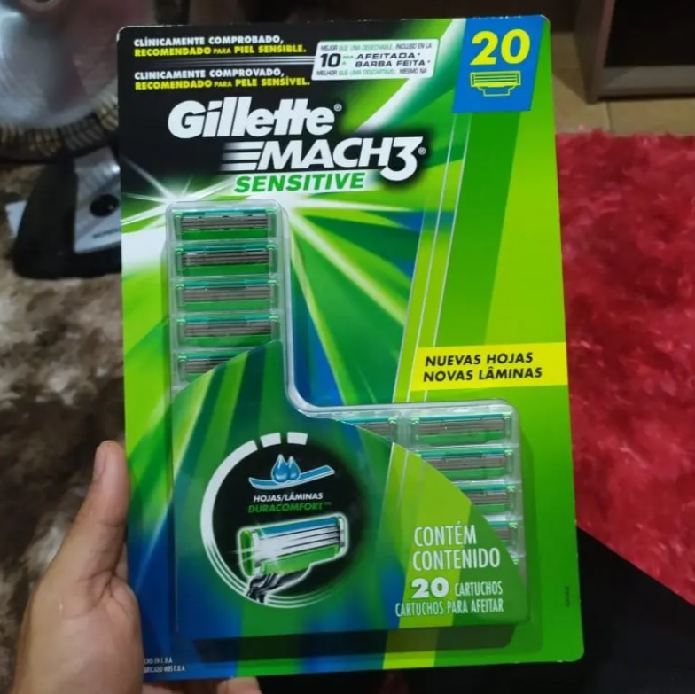 Carga para Aparelho de Barbear Gillette Mach3 Sensitive – 20 unidades