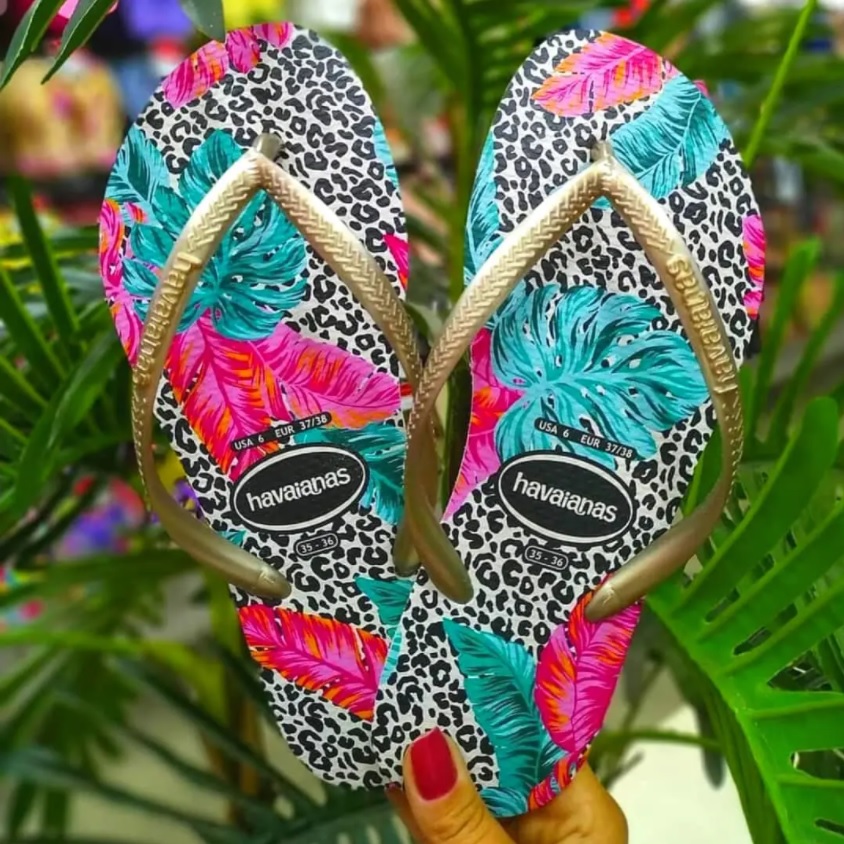 Chinelo Slim Animal Floral, Havaianas, Meninas