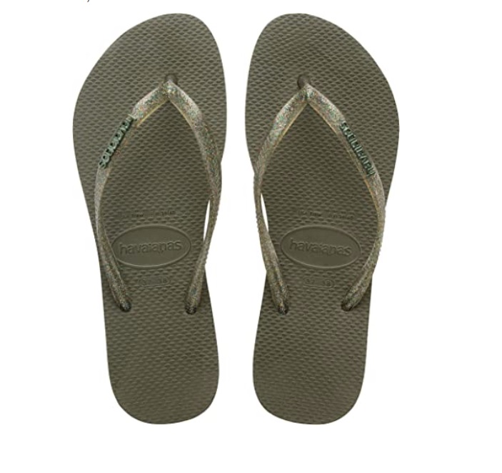 Chinelo Slim Logo Metallic, Havaianas, Feminino