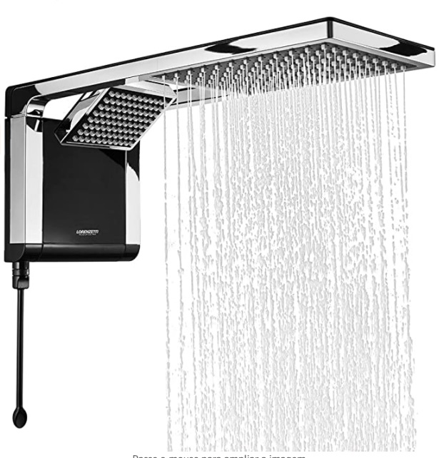 Chuveiro Acqua Duo 220V 7800W, Lorenzetti, 7510104, Preto/Cromado, Pequeno