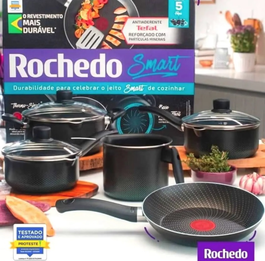 [ENCERRADA] Conjunto De Panela Rochedo Smart Preto – 5 Peças