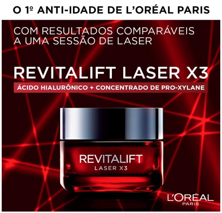Creme Facial Anti-idade L’Oréal Paris Revitalift Laser X3 Diurno, 50ml