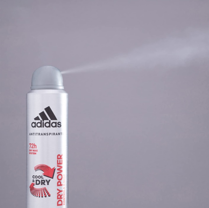 Desodorante Aerossol Drypower Masculino, Adidas, Branco, 150 Ml