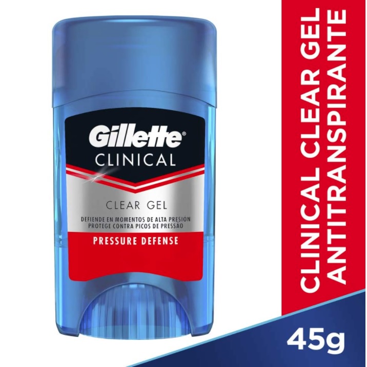 Desodorante Gel Antitranspirante Gillette Clinical Pressure Defense – 45g