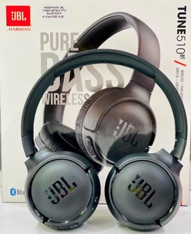Fone de Ouvido Bluetooth JBL Tune 510BT Pure Bass Preto – JBLT510BTBLK