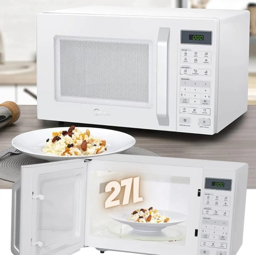 Forno Micro-ondas 27L Branco Midea LED 127V MXSA27B1