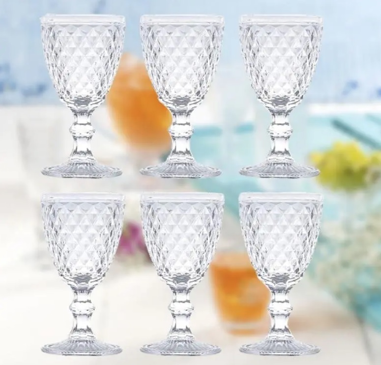 Jogo de Taças de Sobremesa em Vidro Bico de Abacaxi 6 Peças 6 Peças – 210 ml – Transparente