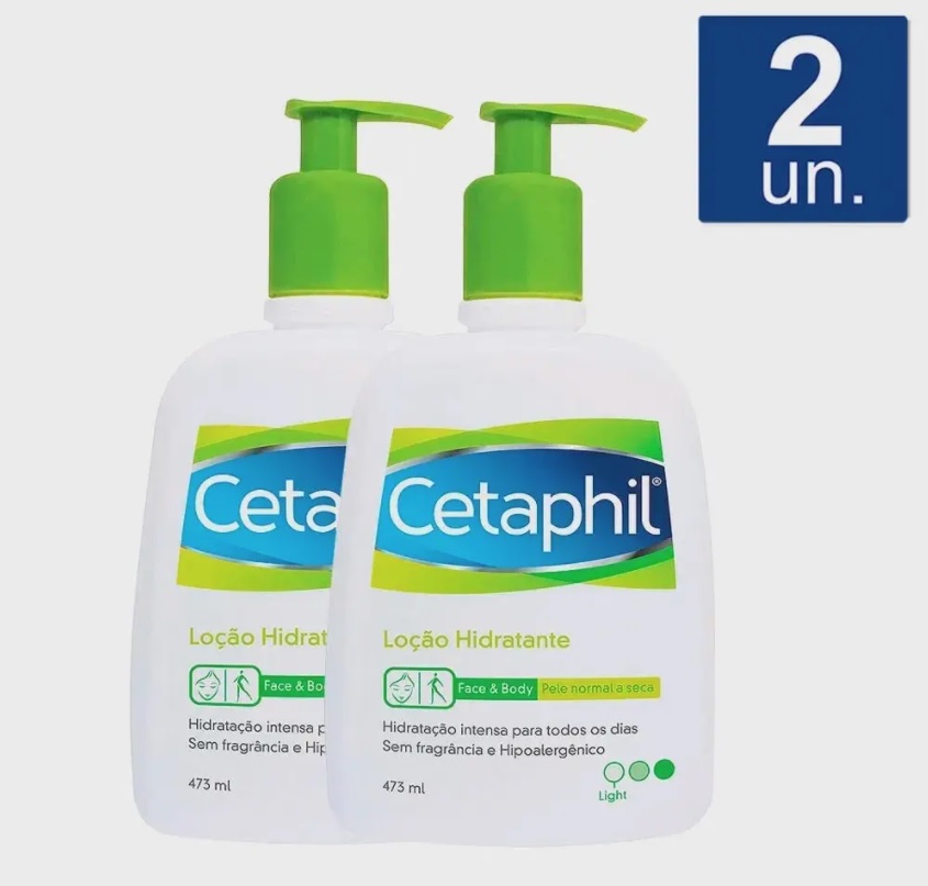Kit 2 un Cetaphil Loção Hidratante Galderma com 473ml para Pele Normal a Seca