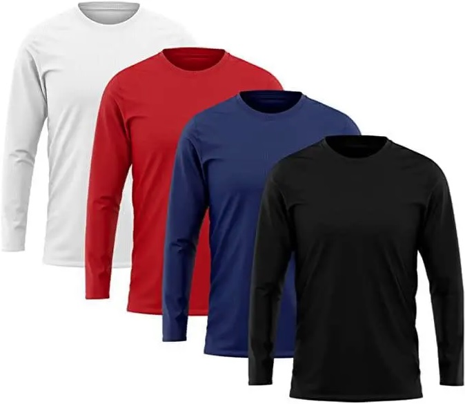 Kit 4 Camisetas Masculina Rony Versátil Manga Longa Segunda Pele Proteção Solar UV 50+
