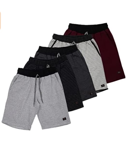 Kit 5 Bermuda Moletom Masculina Original 100% Algodão