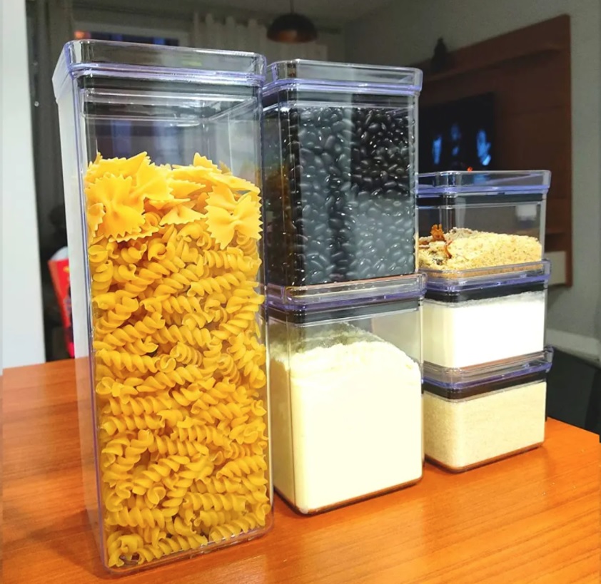 Kit 6 Potes Tampa Hermético Porta Alimentos Mantimentos Armário Cozinha – Paramount