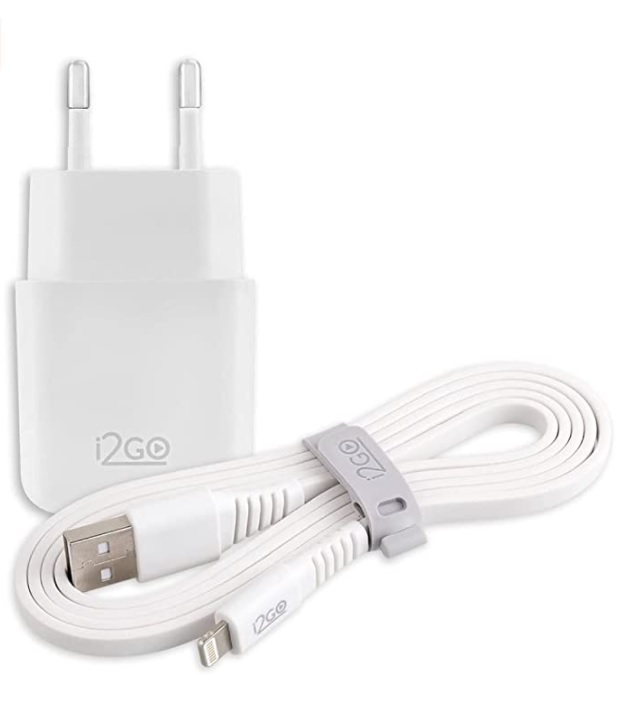 Kit Carregador De Parede USB 1A + Cabo Lightning 2,4A I2GO Branco – I2GO Basic