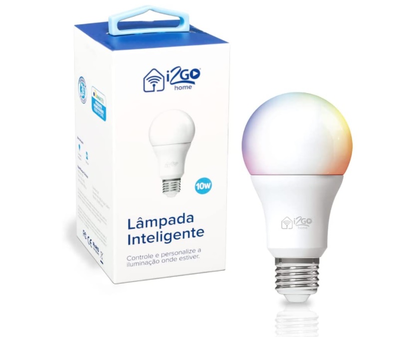 Lâmpada Inteligente Smart Lamp I2GO Home Wi-Fi LED 10W Bivolt – Compatível com Alexa