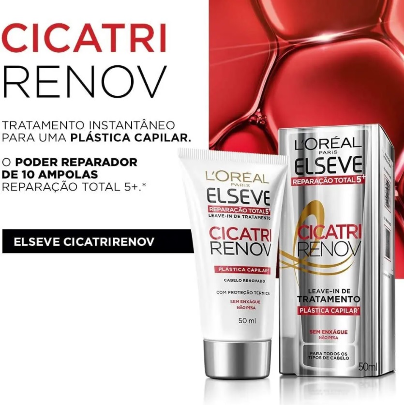 Loréal Elsève Creme Tratamento Leave in Cicatri Renov, Branco