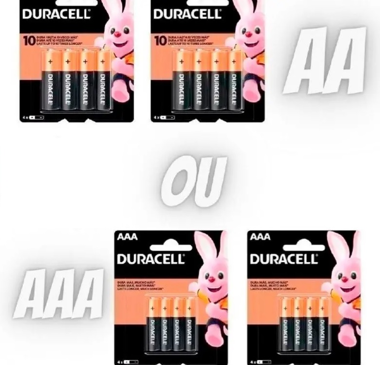 Pilha Alcalina 8 Unidades AAA ou AA – Duracell