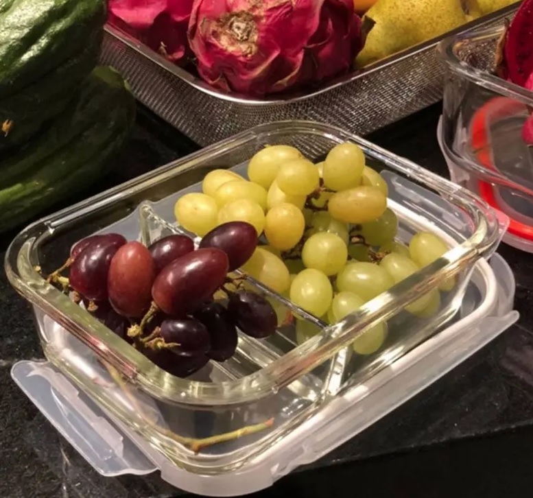 Pote Hermético de Vidro com Divisória 1L – Casambiente