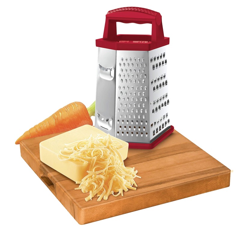 [ENCERRADA] Ralador inox com 6 Faces de 8” Vermelho, PRP5340-Vm, Euro Home