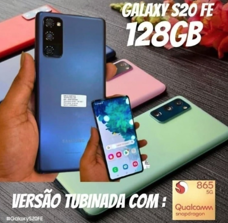 Smartphone Samsung Galaxy S20 FE, 128GB, 6GB RAM, Tela Infinita de 6.5”, Câmera Traseira Tripla, Android 11 e Processador Octa-Core