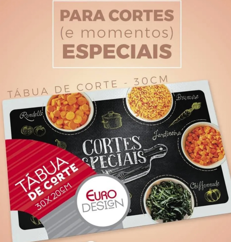 Tábua de Vidro 30cm decoração Cortes Especiais, FH6743, Euro Home