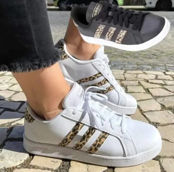 Tênis adidas Grand Court Leopard – Feminino