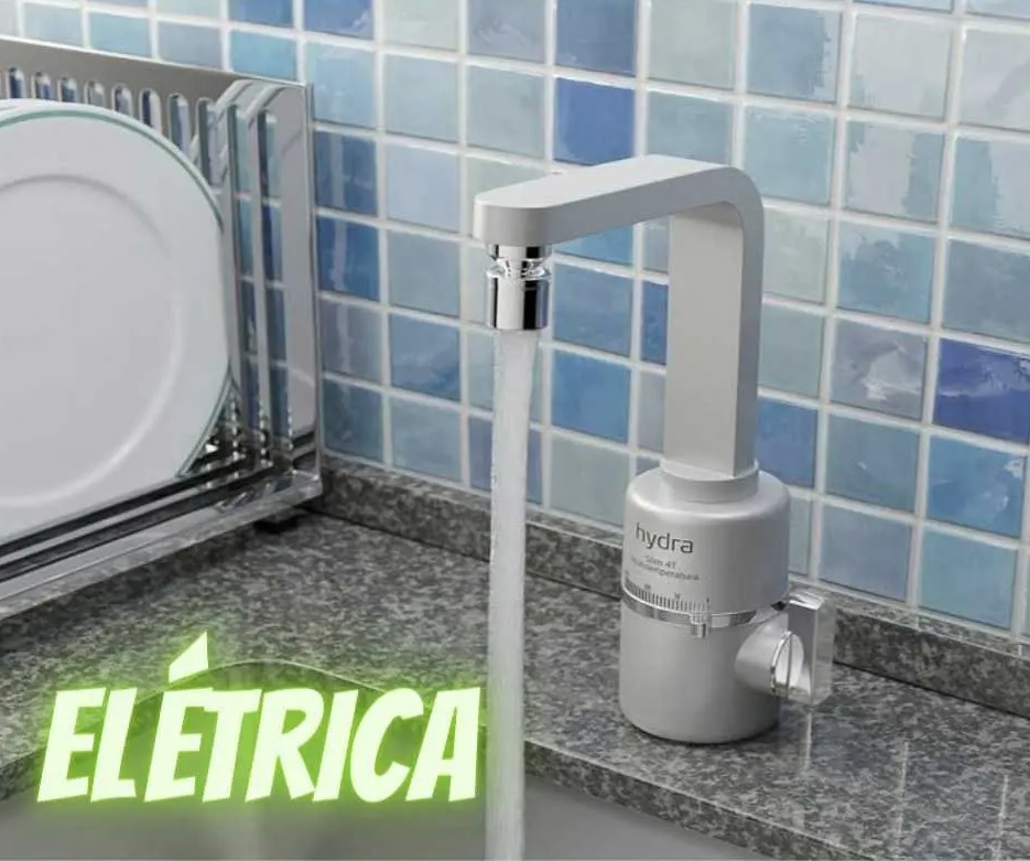Torneira quente elétrica de Mesa para Cozinha modelo Slim 4t Hydra prata fosca 127v