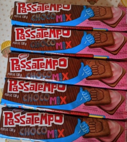 Biscoito Chocomix, Passatempo, Morango, 130g, Pacote de 1