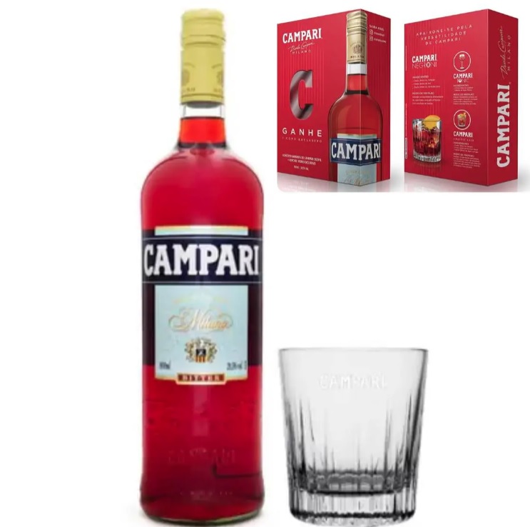 Bitter Campari 900ml + Copo