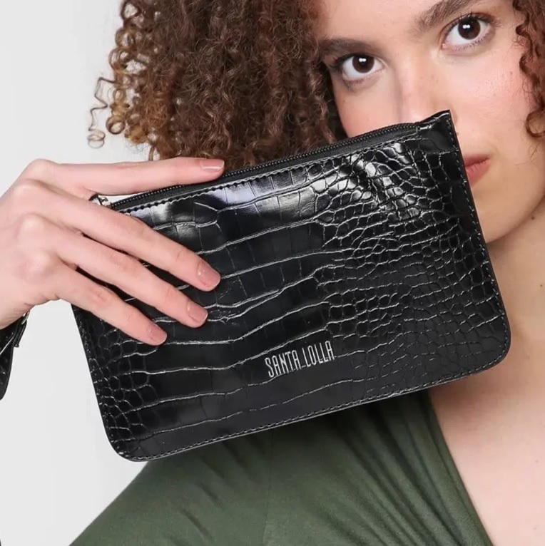 Bolsa Santa Lolla Clucth Croco Feminina