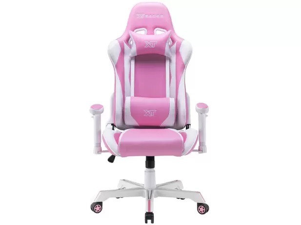 Cadeira Gamer XT Racer Reclinável Giratória – Rosa e Branco Wind Series