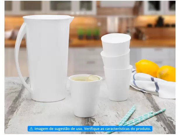 Conjunto de Jarra 2,5L e Copos 350ml