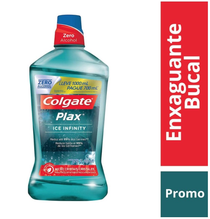 Enxaguante Bucal Colgate Plax Ice Infinity, 1000Ml