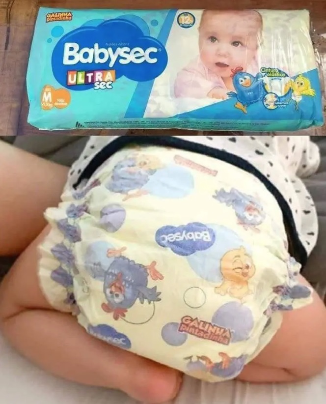 Fralda Babysec Ultrasec Galinha Pintadinha, Azul, M, 40 unidades