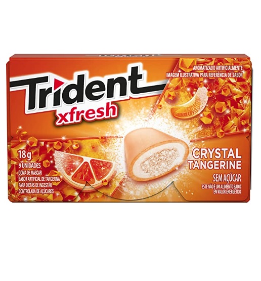 Gomas de Mascar Carteira Tangerina Trident 18g