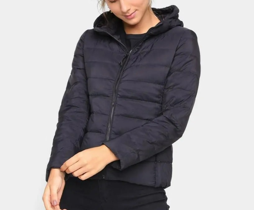 Jaqueta Nylon Puff S&V Com Capuz Feminina