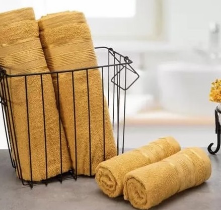 Jogo de Toalhas Santista 100% Algodão – Royal Knut Mostarda 4 Peças