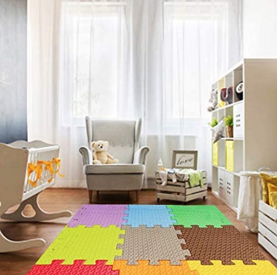 Kit 6 Tatame Tapete Loja da Maria EVA 50x50x2cm 20mm Cores Unissex