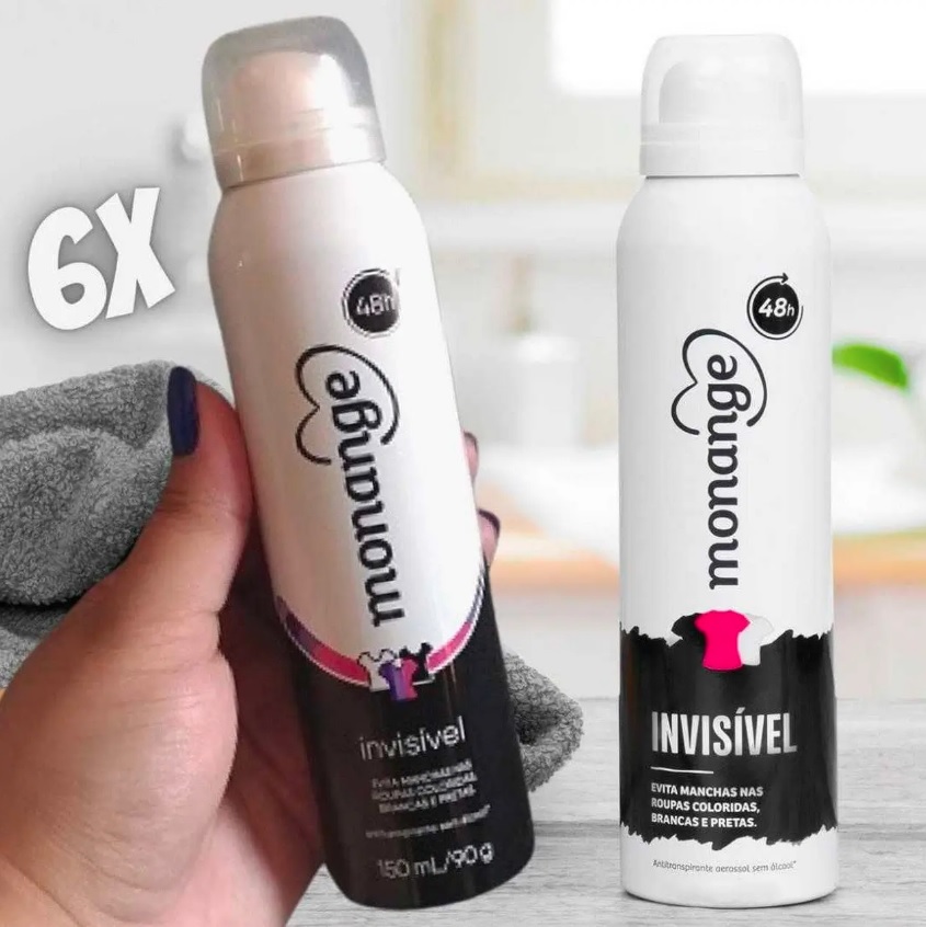 Kit Desodorante Antitranspirante Aerossol Monange 150ml 6 Unidades