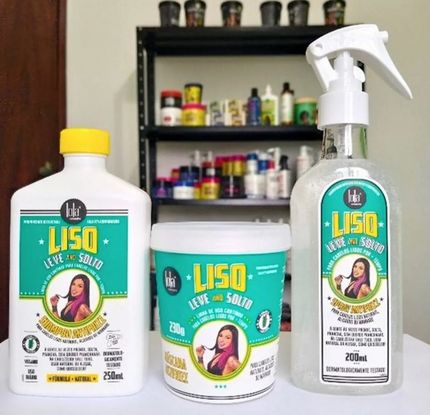 Lola Cosmetics Liso Leve and Solto Kit – Shampoo + Máscara + Spray