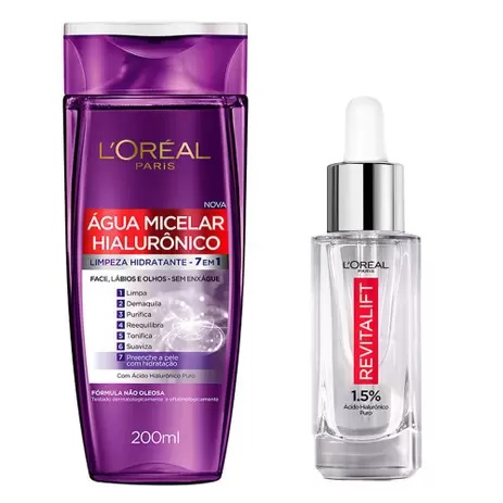 L’Oréal Paris Hialurônico Kit – Água Micelar + Sérum Preenchedor