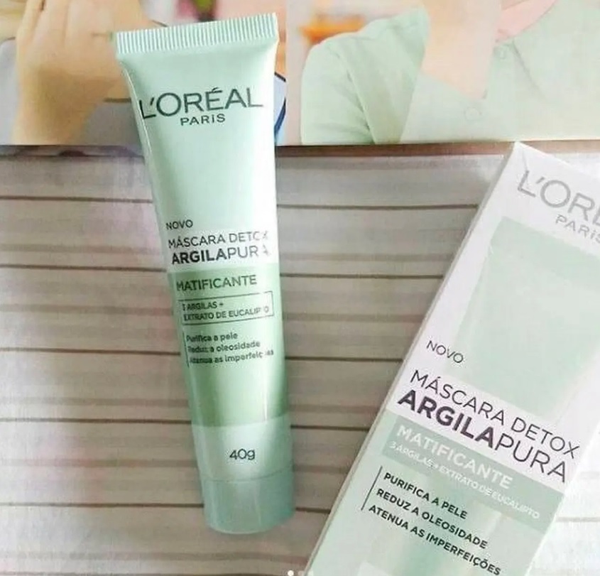 Máscara Facial L’Oréal Paris Argila Pura Detox Matificante, 40g