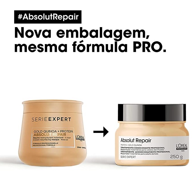 Máscara de Tratamento Reparadora Absolut Repair Gold Quinoa Serie Expert 250G, L´Oreal Professionnel Paris