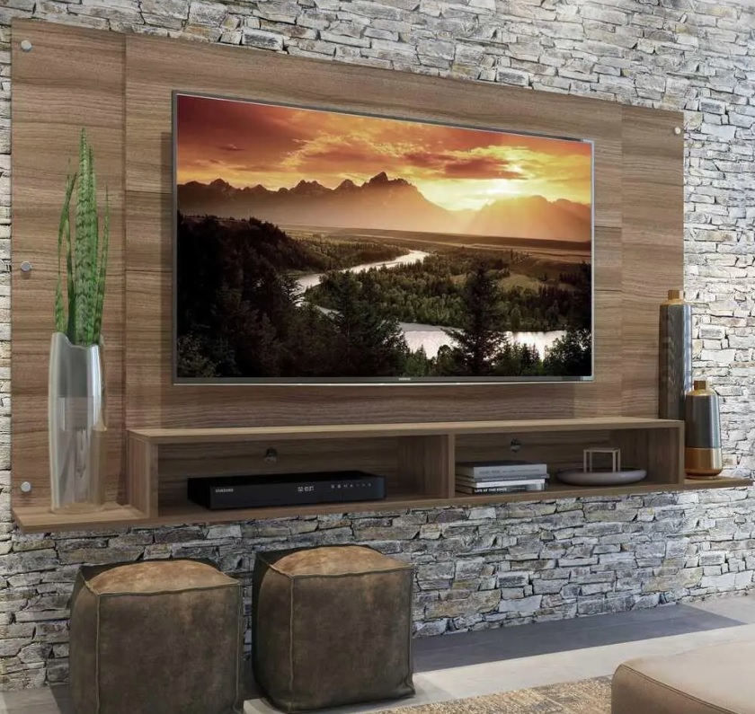 Painel TV 60″ com Nichos Tókio Multimóveis Madeirado
