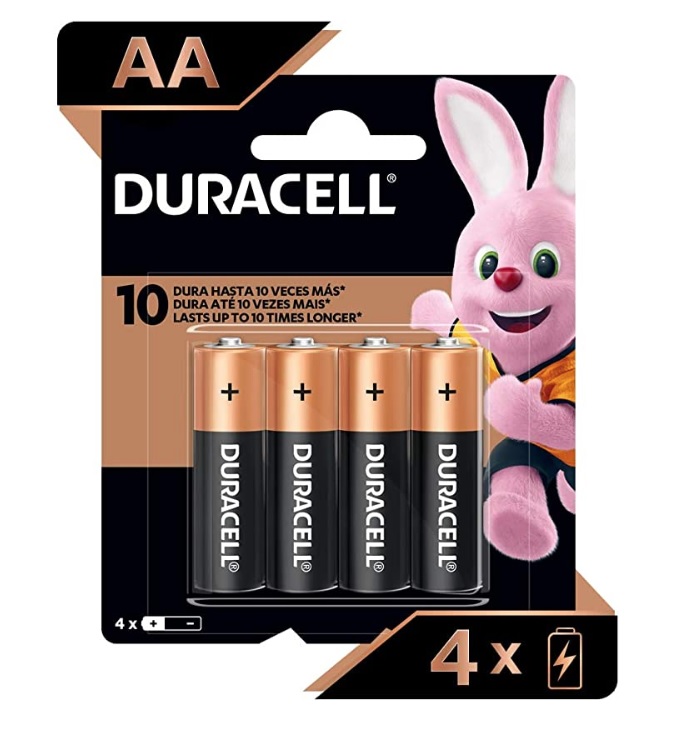 Pilha Alcalina AA Pequena DURACELL Com 4 Unidades