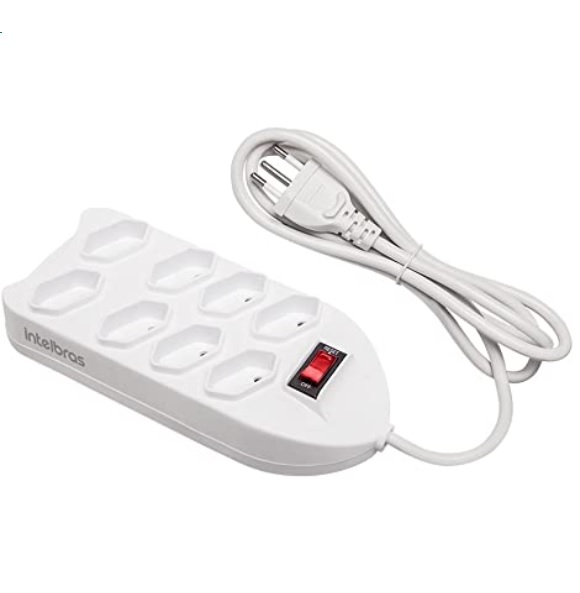 Protetor Eletronico Intelbras com 8 tomadas EPE 1008+ Branco