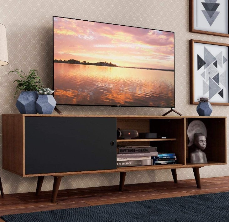 Rack Madesa Dubai para Tv até 65 Polegadas com Pés – Rustic/preto/rustic