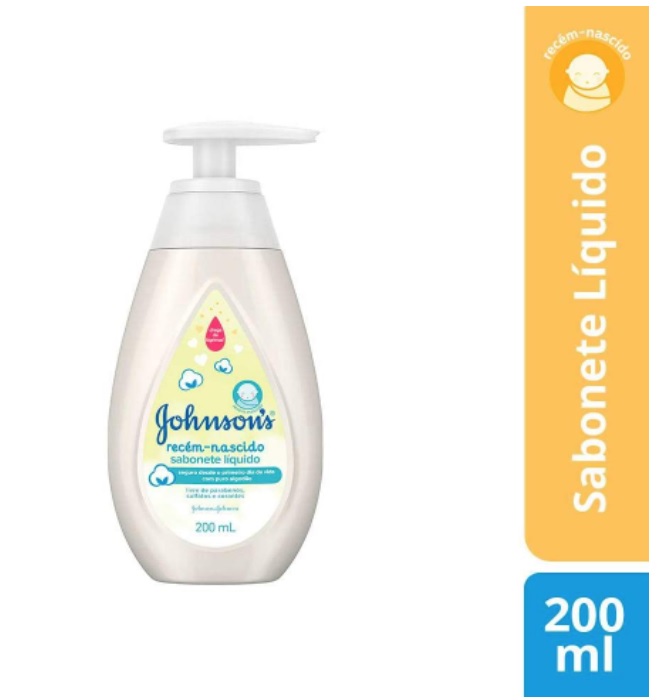 Sabonete Líquido Recém-Nascido, Johnson’s, 200ml