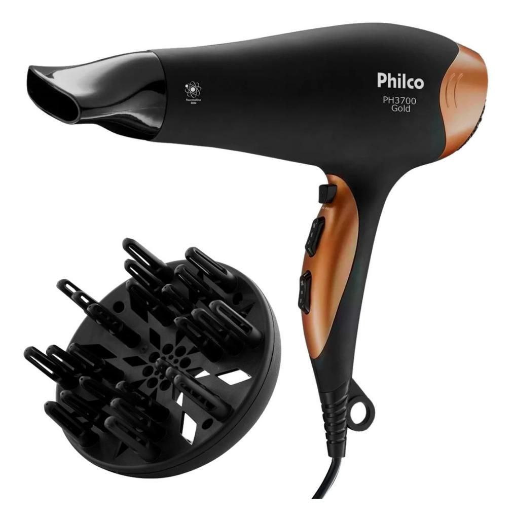 Philco Secador de Cabelos, Preto/Dourado, 127V