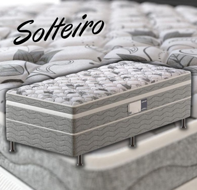 Cama Box Conjugada Solteiro Probel Advanced com Espuma D28 54x88x188 cm – Branco/Cinza